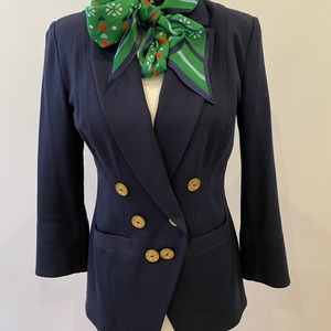 Cabi navy double breasted blazer with gold buttons